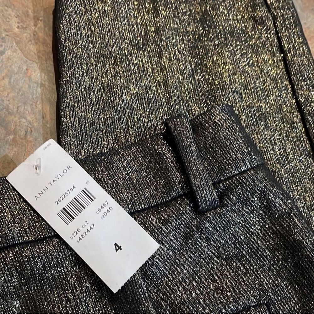 Ann Taylor The Ankle Pants in Gold Shimmer - NWT